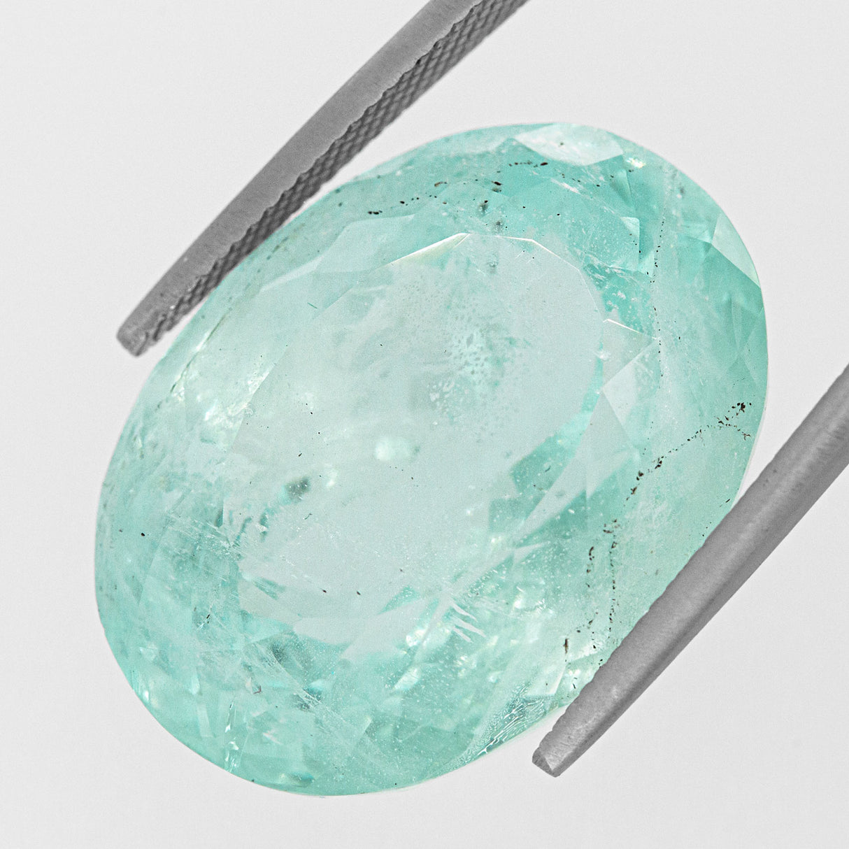 Icey Blue Aquamarine - Oval cut faceted 49.31 carats