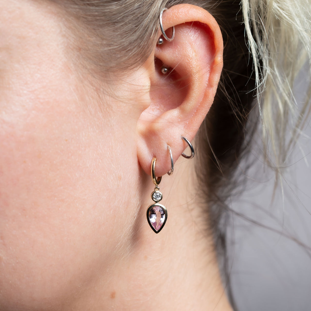 Aphrodite's Tears Morganite and Diamond Drop Earrings