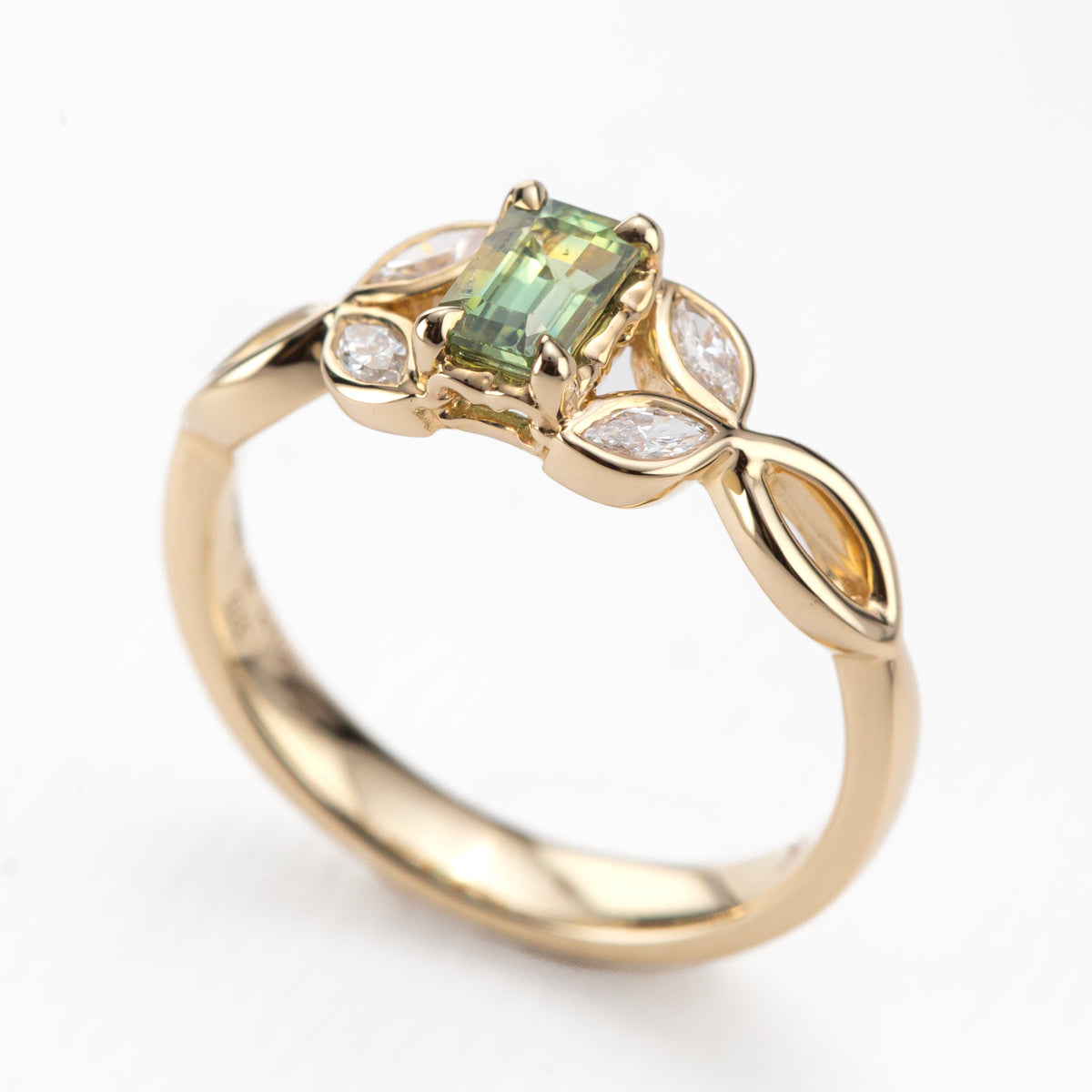 Lime Green Sapphire Nymphia Ring