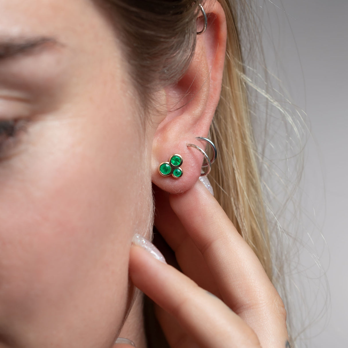 Emerald Sprinkle Studs