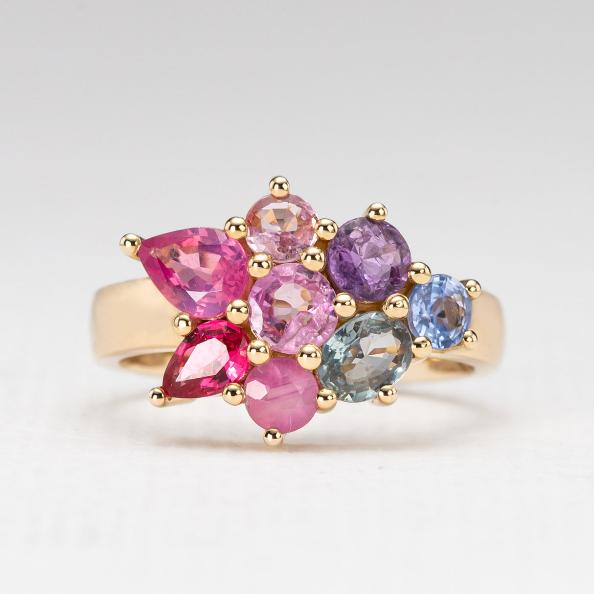 Fallen Petals Ring with Spinel & Sapphires