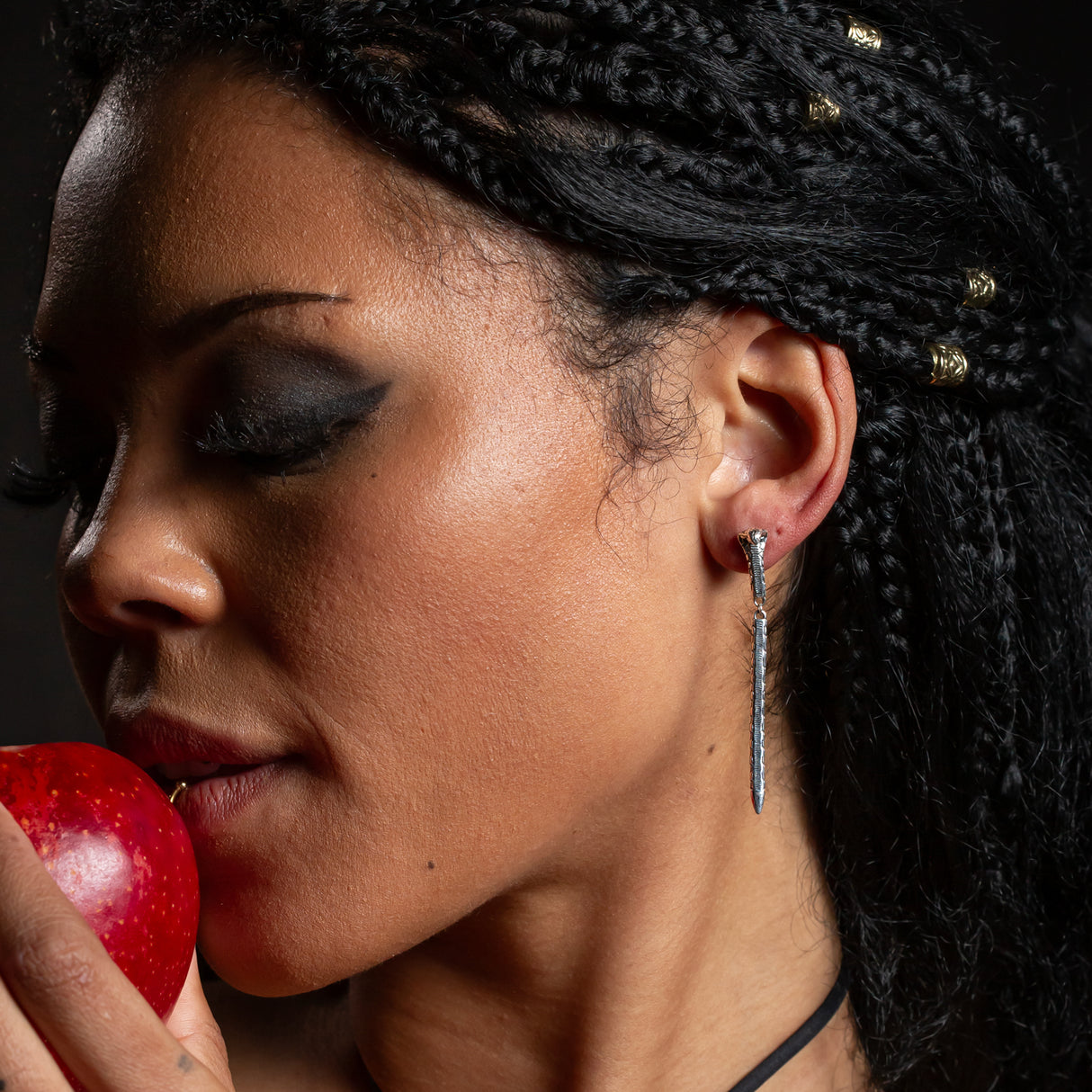 Rising Cobra Earrings in Sterling Silver