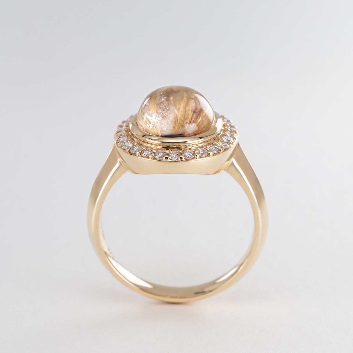 Sun Seeker Rutile Quartz Halo Ring