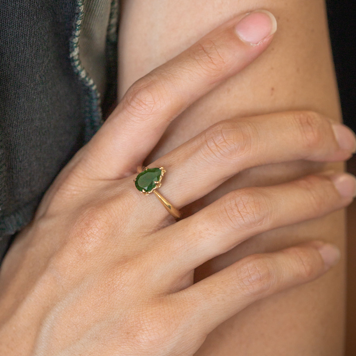 Pounamu Teardrop Ring
