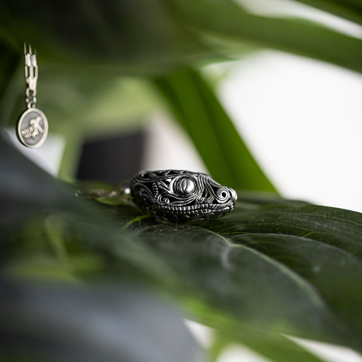 Mexican Snake Head Pendant in Sterling Silver