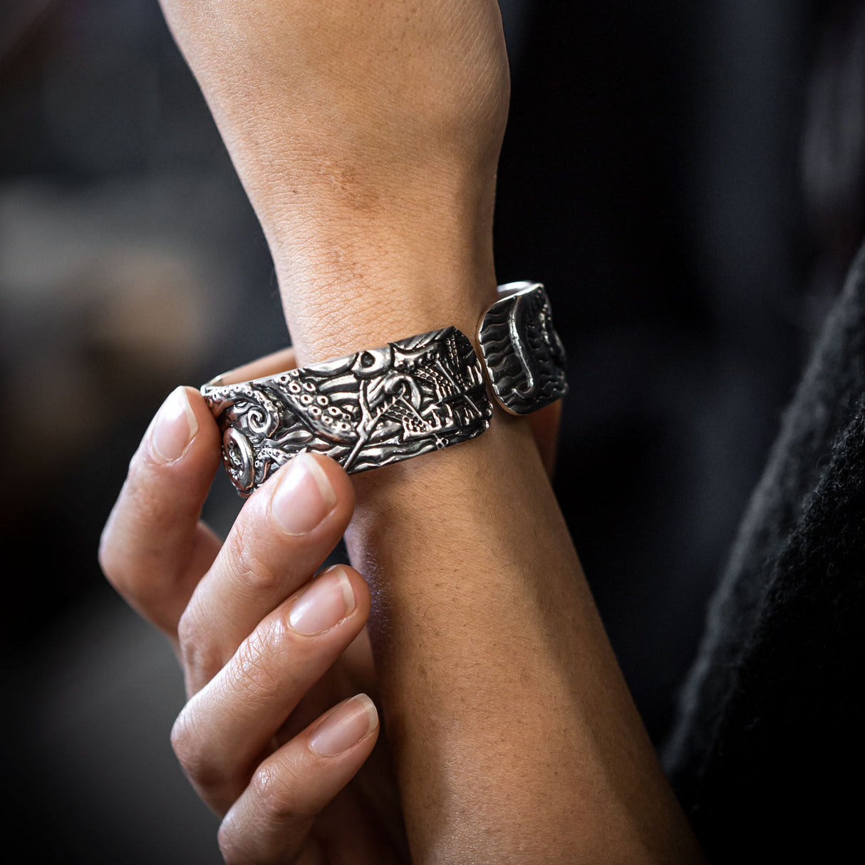 Epic Kraken Cuff in Stainless Steel