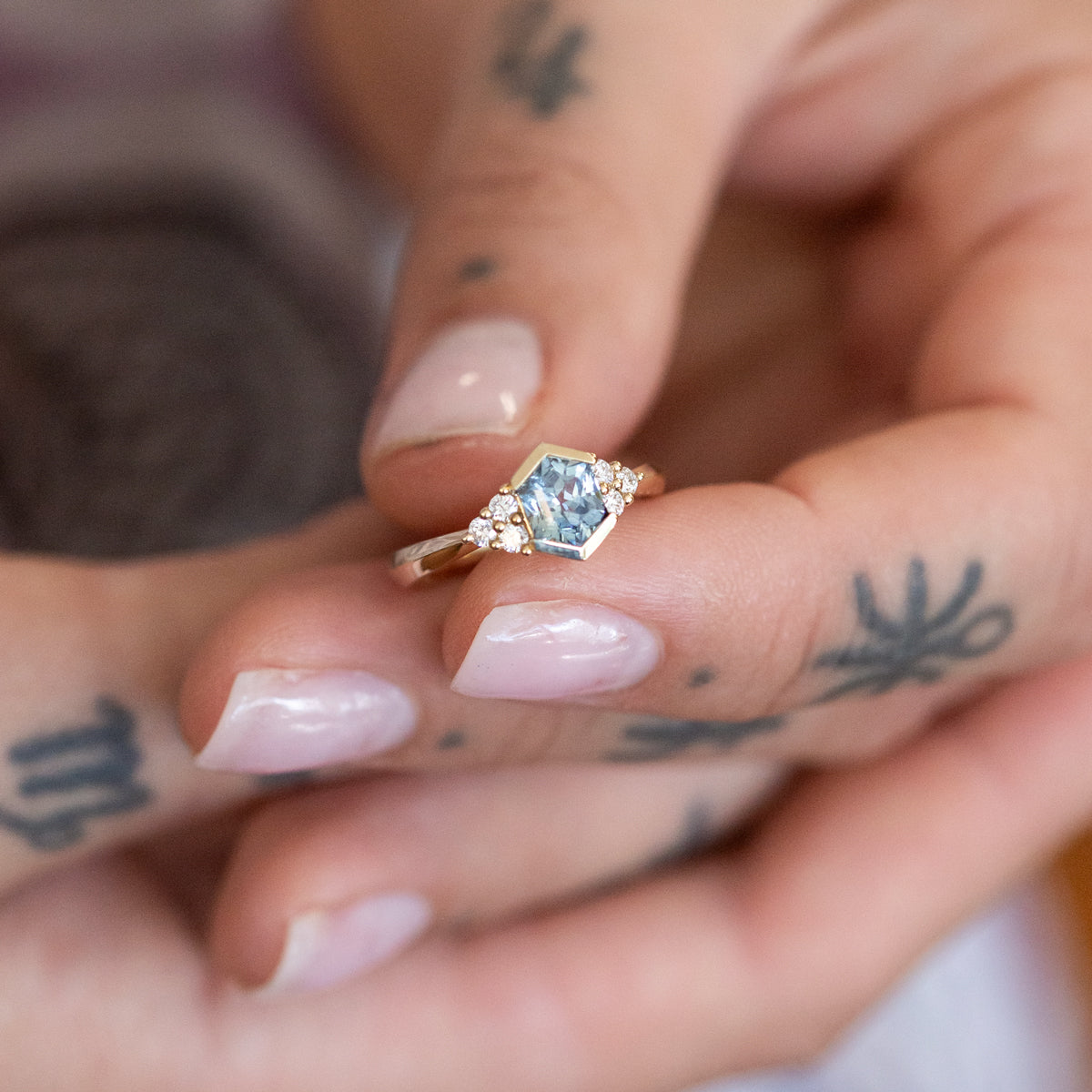 Stardust Sapphire & Diamond Gold Ring