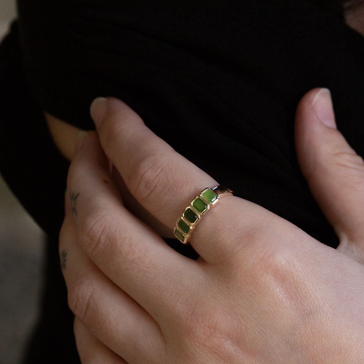 Pounamu Alpine Forest Ring