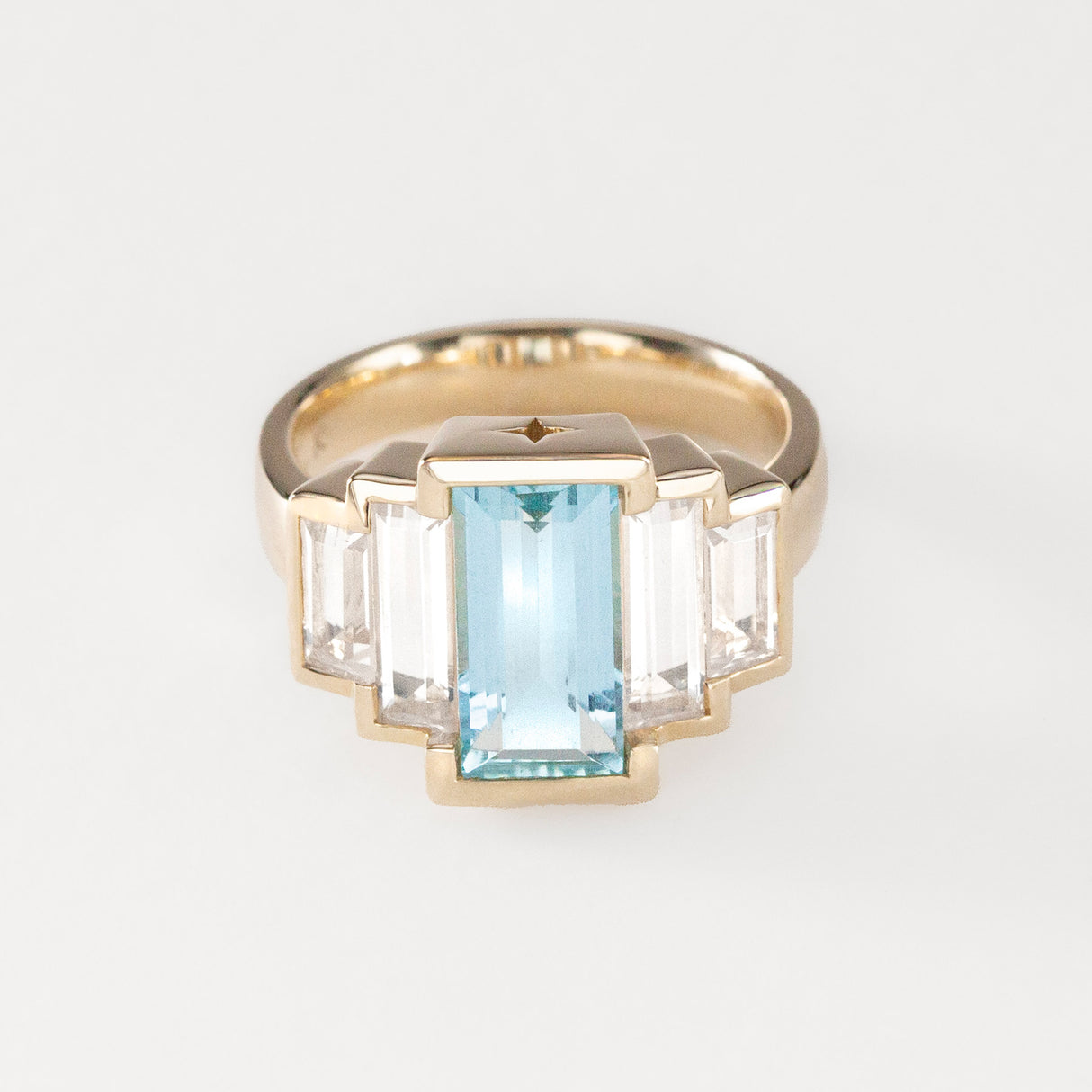 Aquamarine Broadway Star Ring