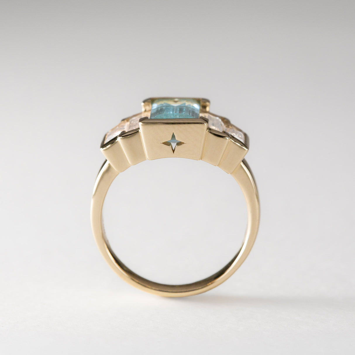 Aquamarine Broadway Star Ring