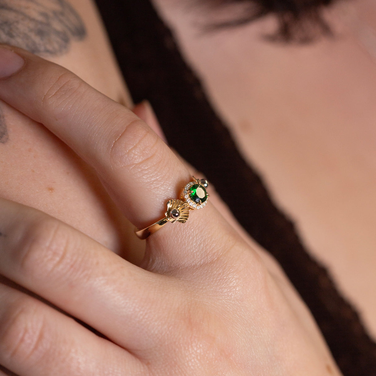 Ariel's Halo Tsavorite Ring