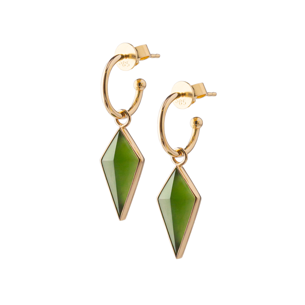 Gold Pounamu Pinnacle Hoops