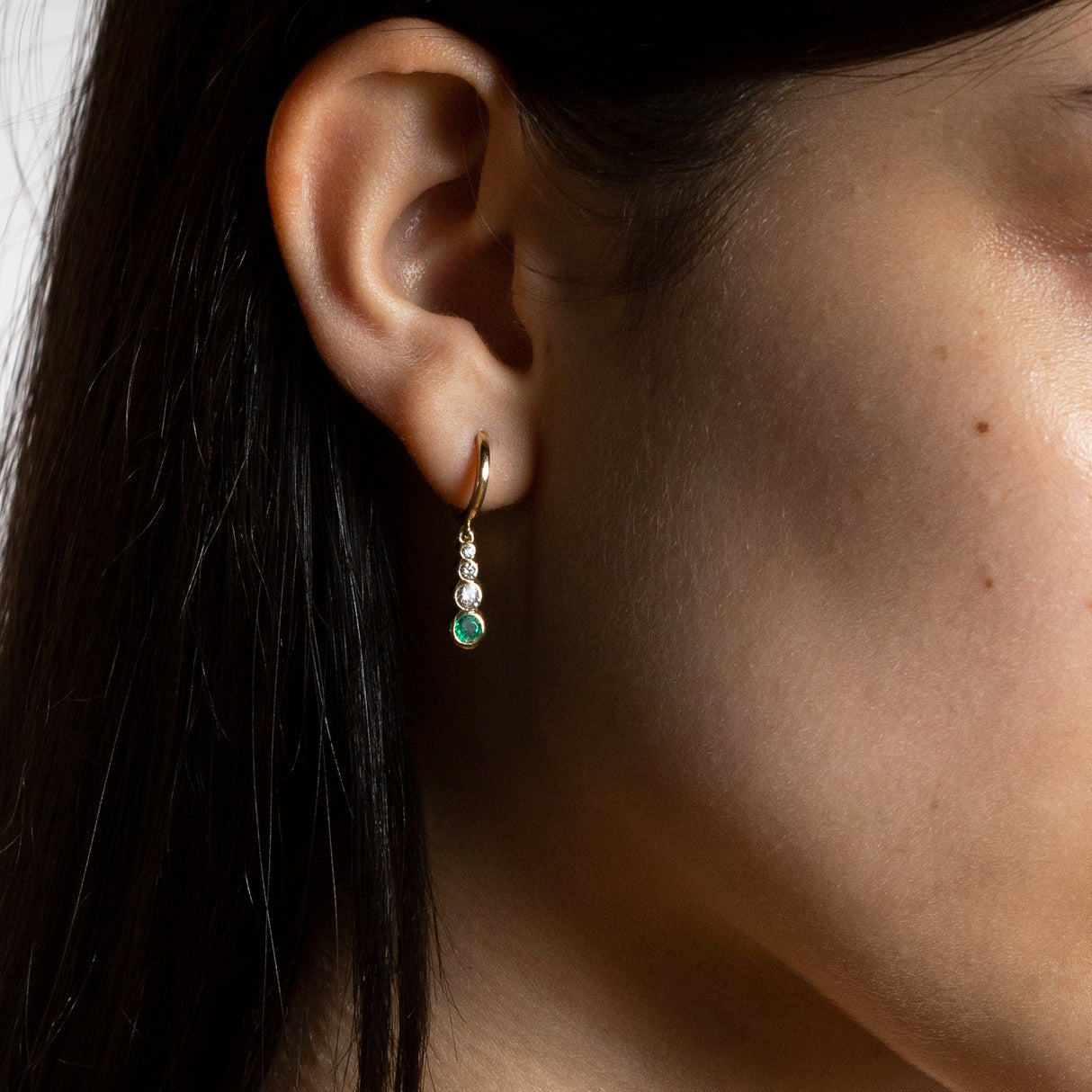 Emerald and Diamond Princess Earrings