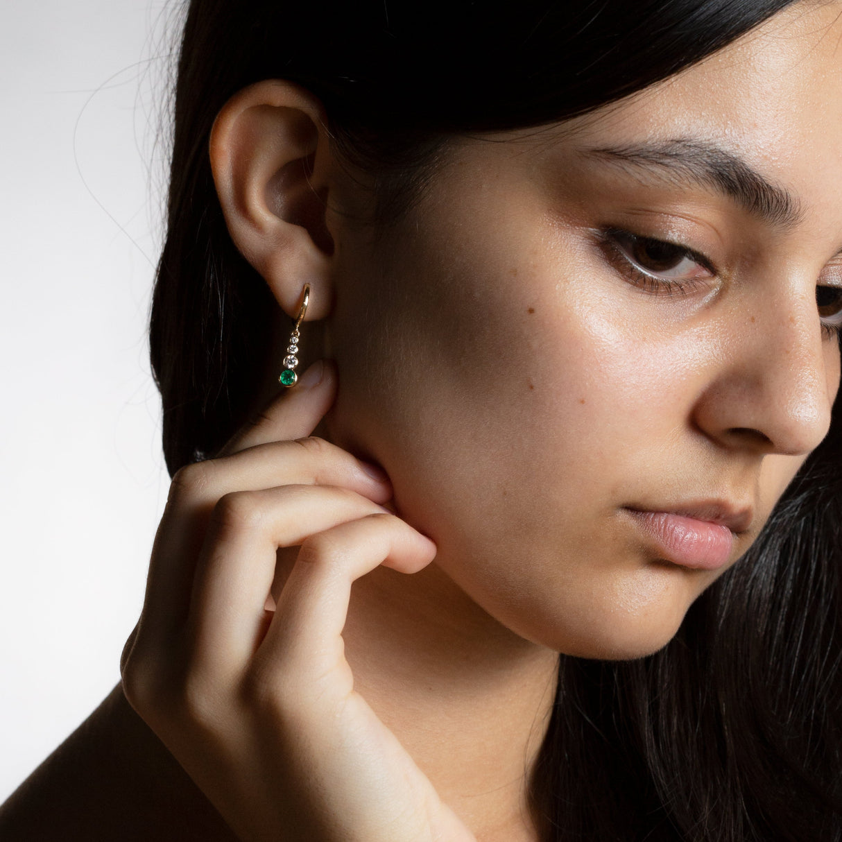 Emerald and Diamond Princess Earrings