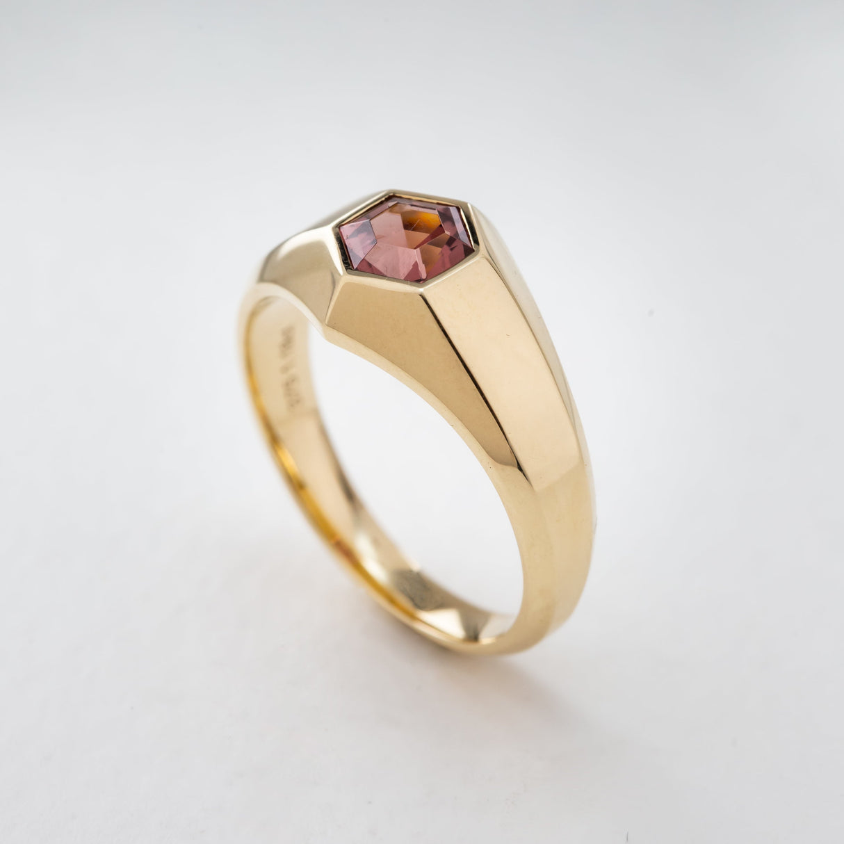 Deep Berry Malaya Garnet Geometric Signet Ring