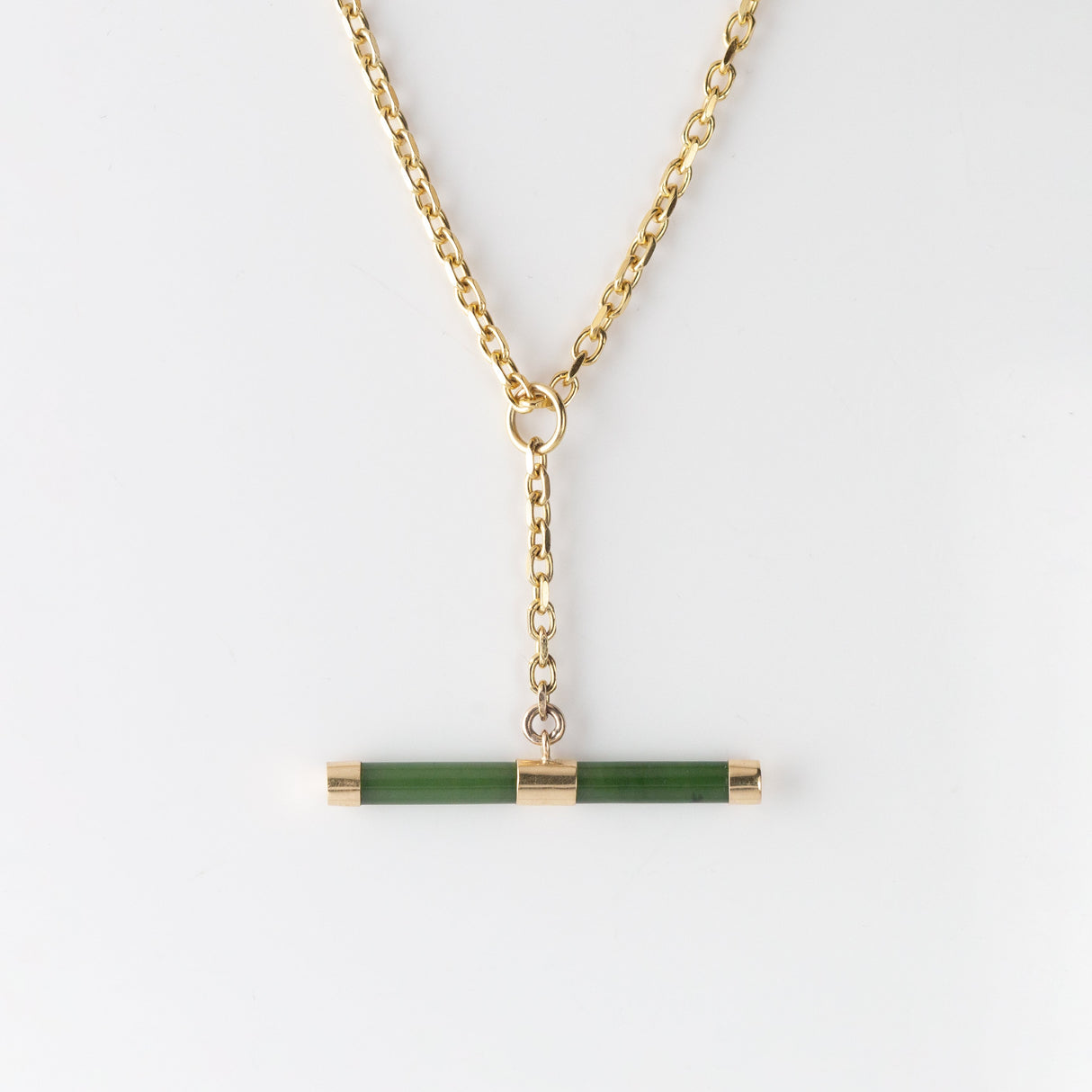 Gold Pounamu Fob Chain Pendant
