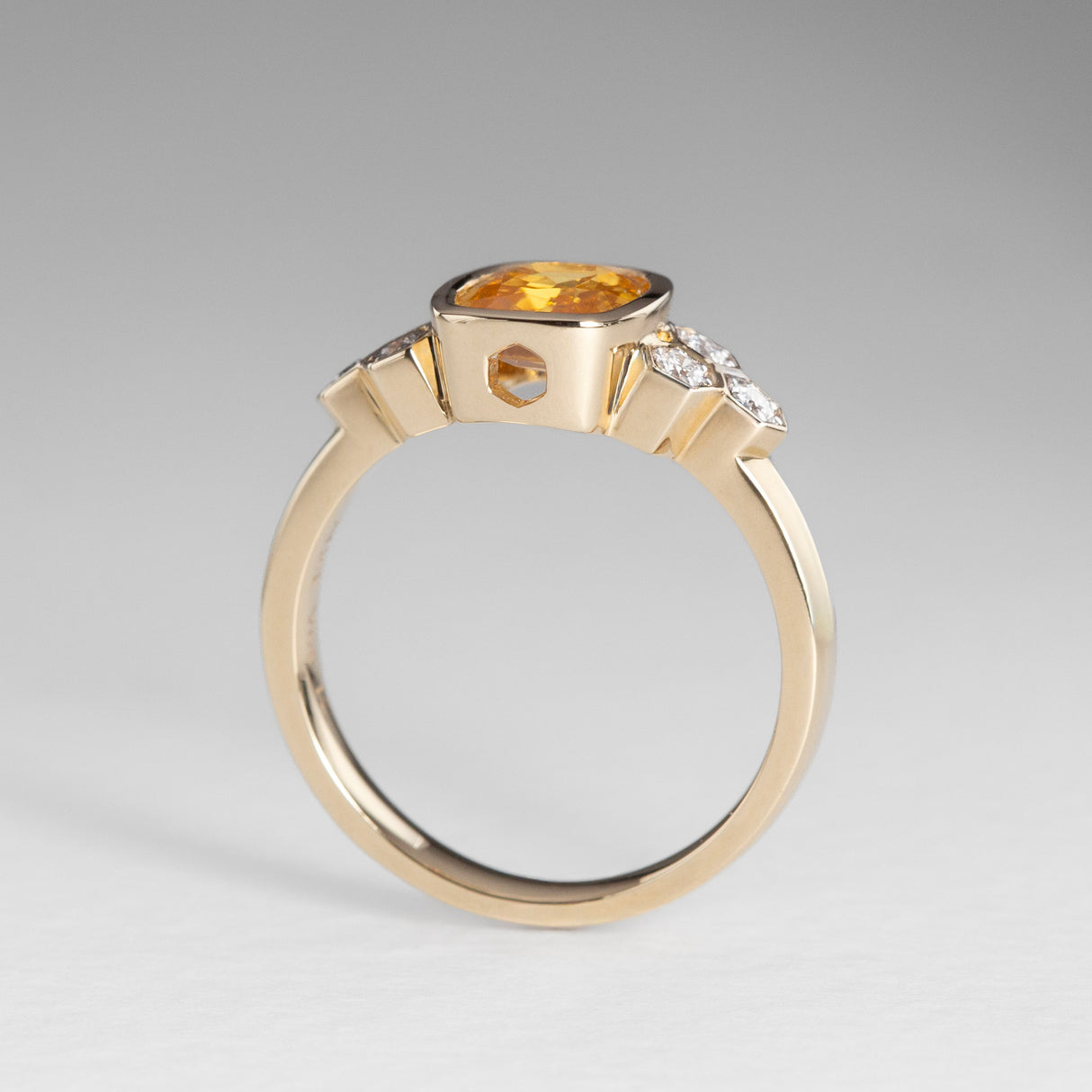 Golden Honey Comb Ring