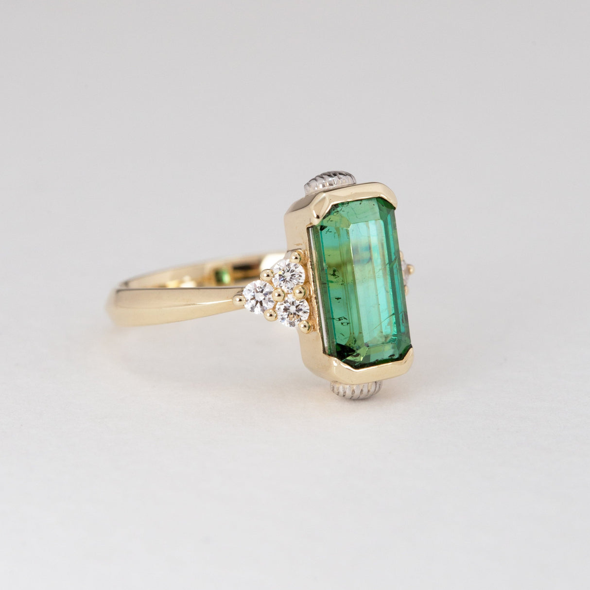 Tourmaline and Diamond Lady of the Lake Ring