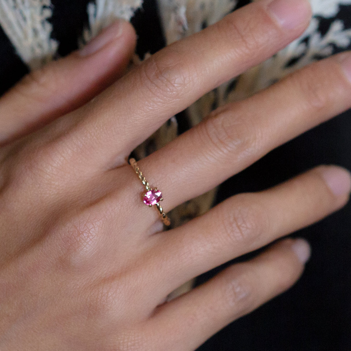 Hot Pink Spinel Tiny Treasure Ring