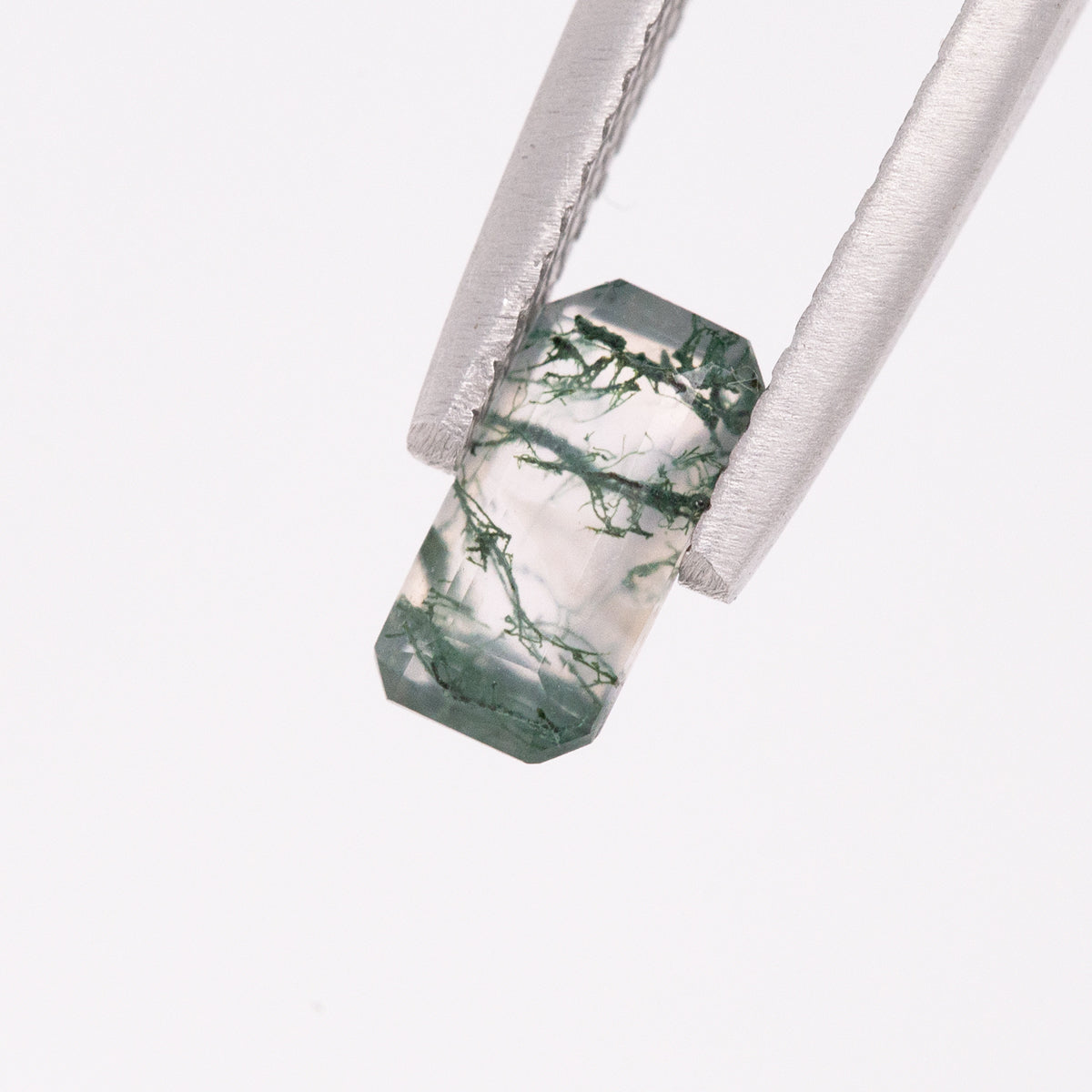 Moss Agate Emerald cut 0.7 carat