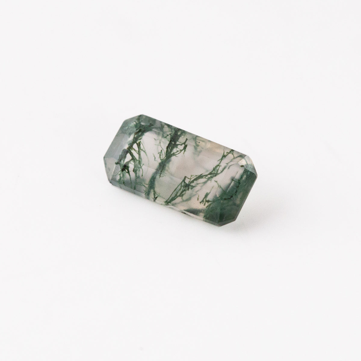 Moss Agate Emerald cut 0.7 carat