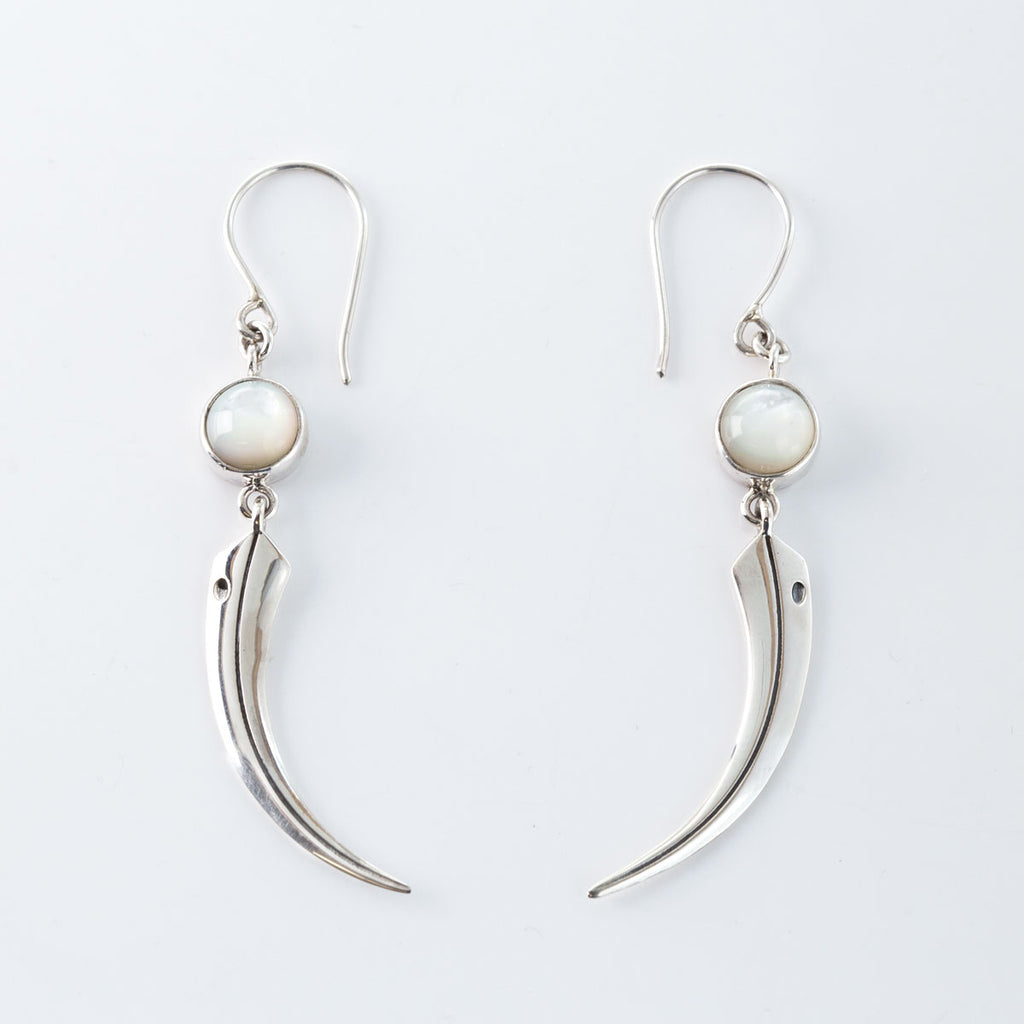Midnight Huia Beak Earrings in Sterling Silver