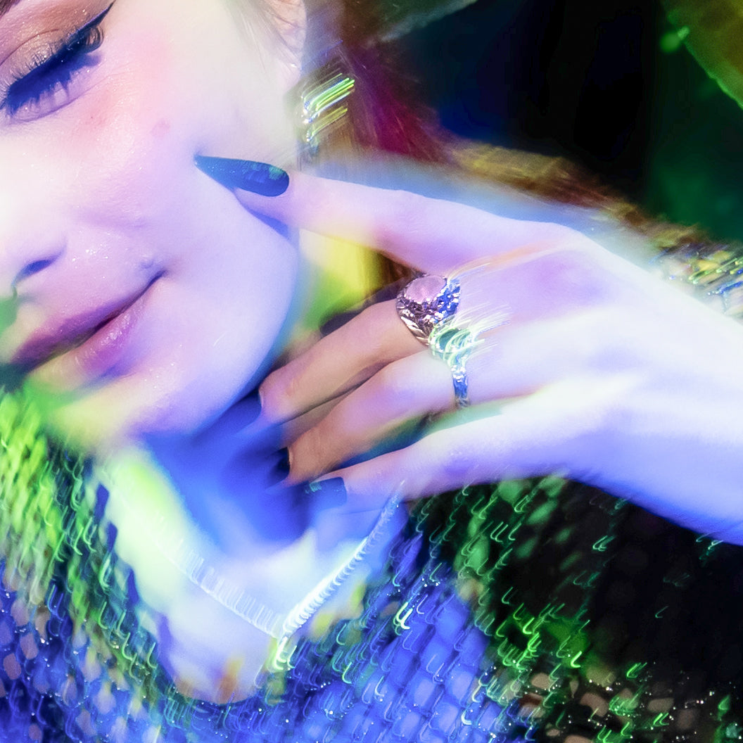 Flower Garden Ring in Rose Quartz