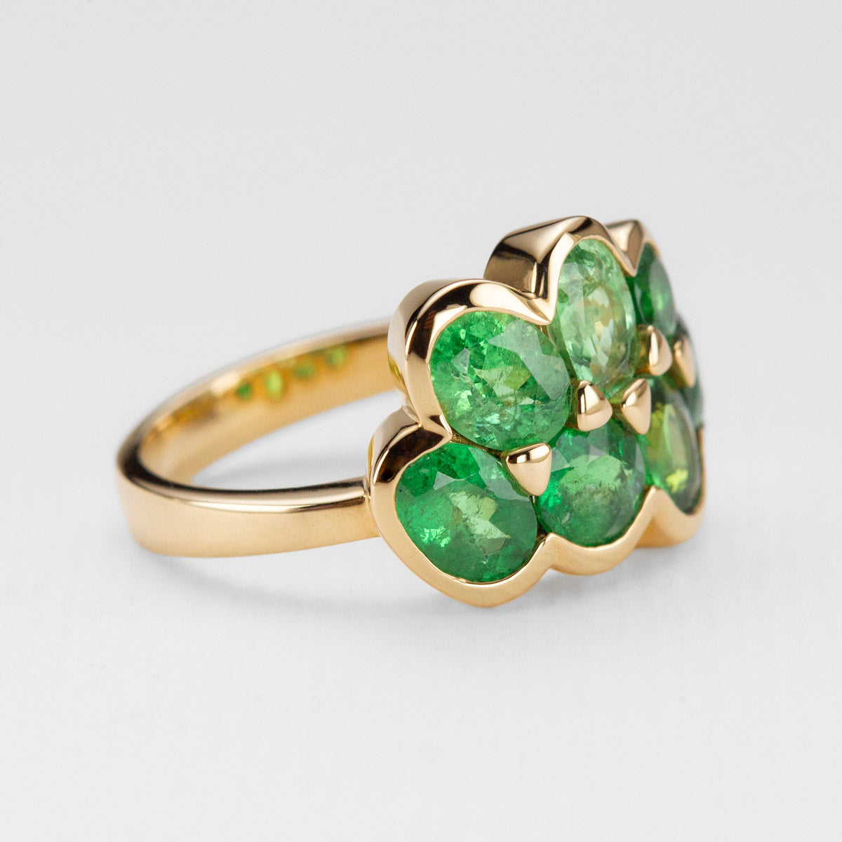 Tsavorite Terrarium Gold Ring
