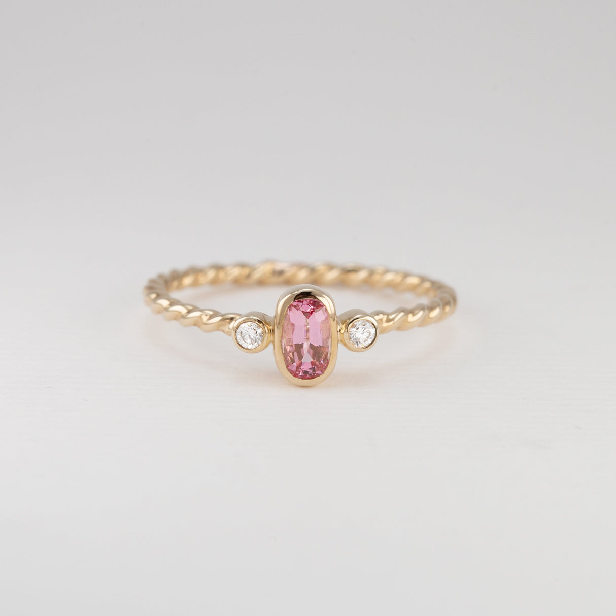 Baby Pink Spinel & Diamonds Tiny Treasure Ring