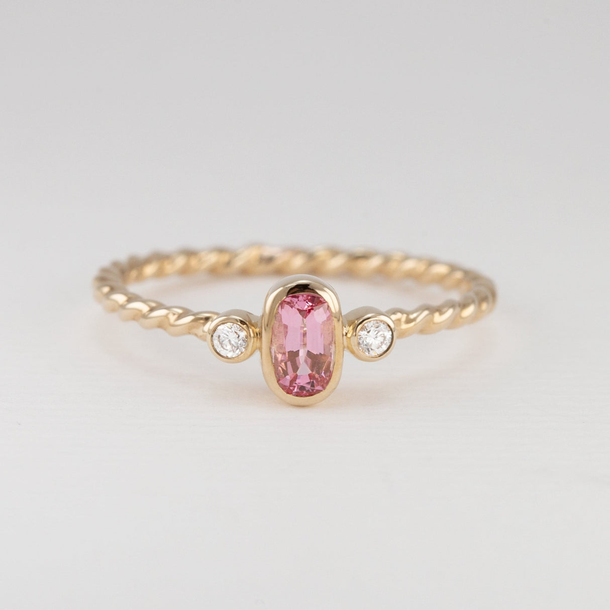 Baby Pink Spinel & Diamonds Tiny Treasure Ring