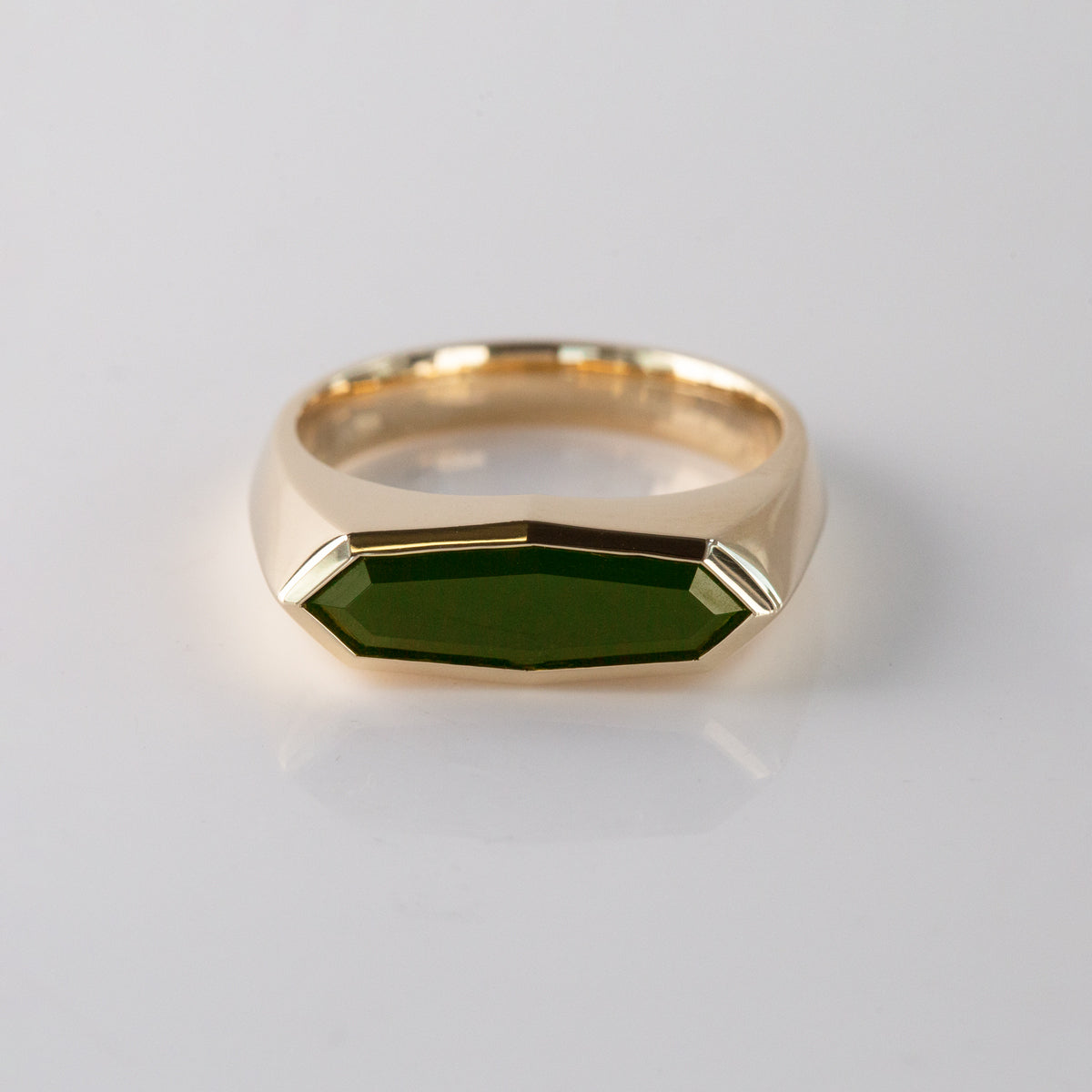Octagonal Pounamu Signet Ring
