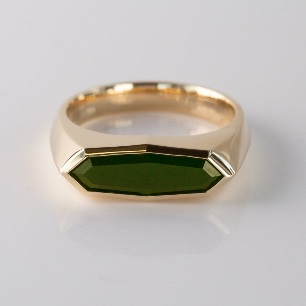 Octagonal Pounamu Signet Ring