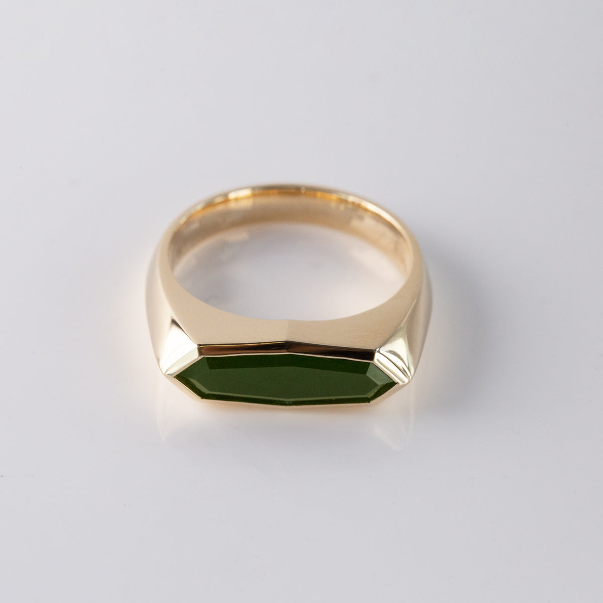 Octagonal Pounamu Signet Ring