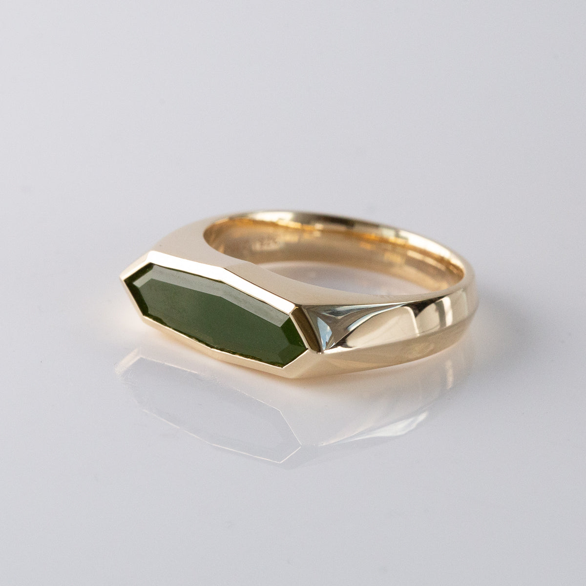 Octagonal Pounamu Signet Ring