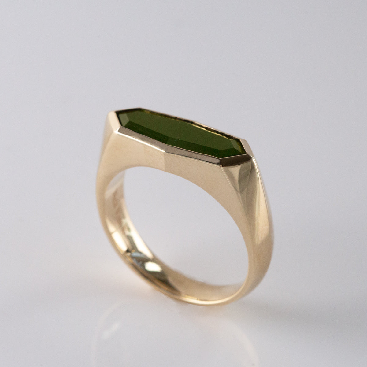 Octagonal Pounamu Signet Ring