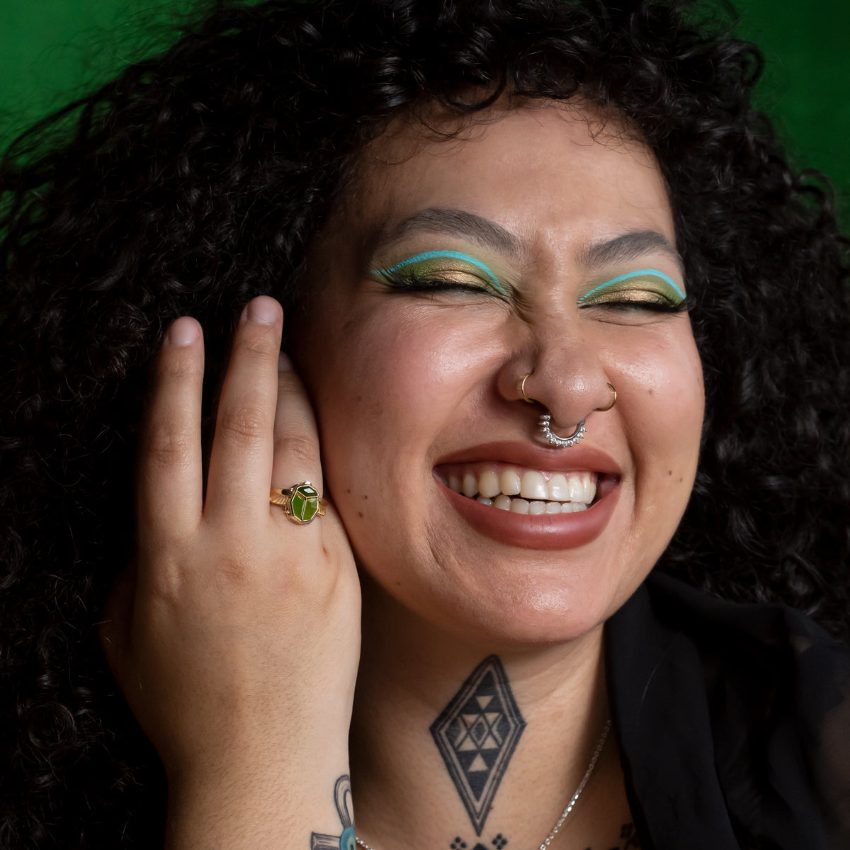 Pounamu Sacred Scarab Ring