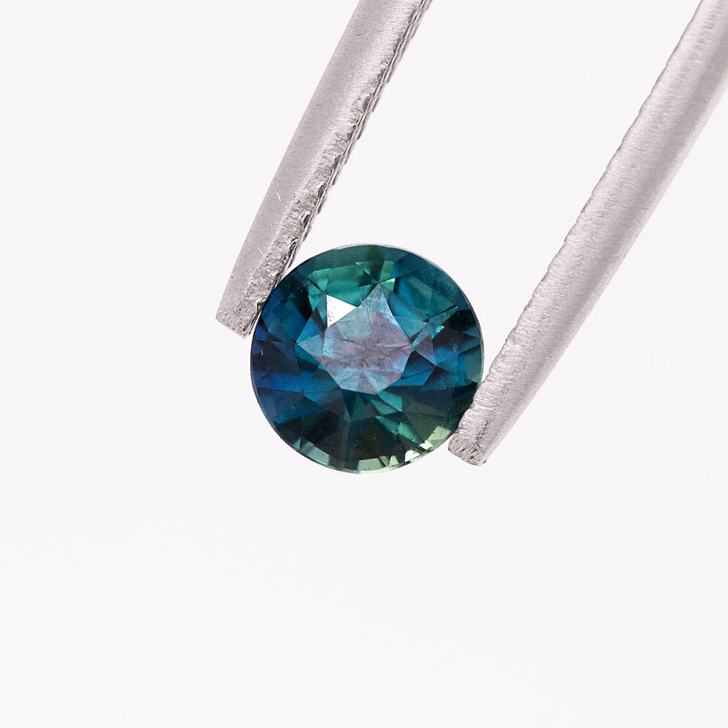 Peacock Teal Sapphire Round 1.11 carat