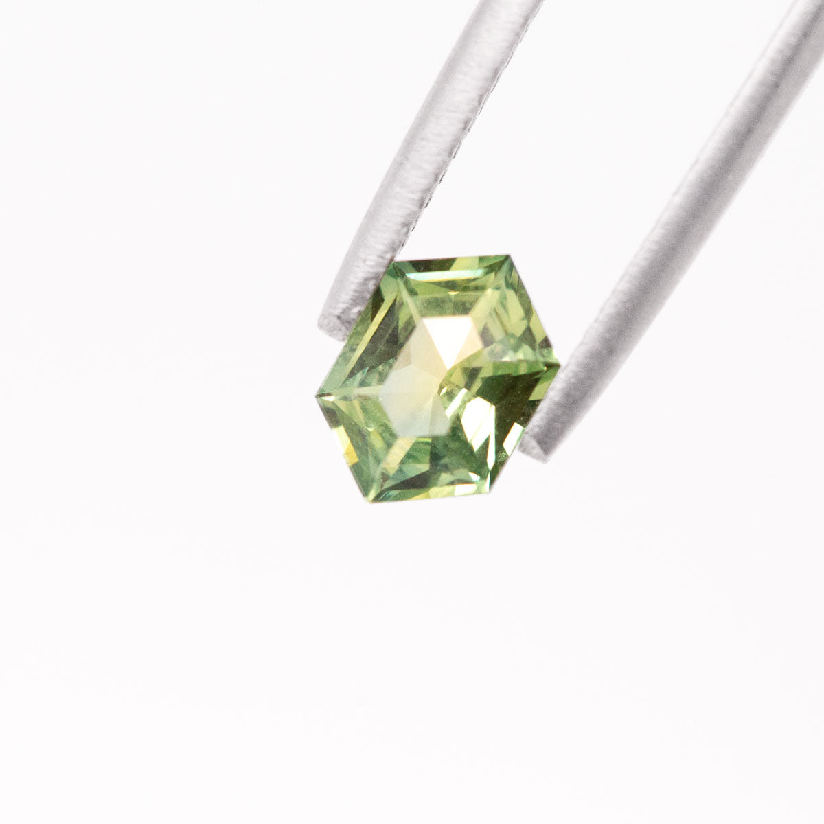 Lemon-Lime Green Sapphire Hexagon Step cut 1.21 carat