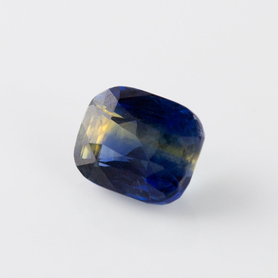 Unique Blue Yellow Bi-Colour Sapphire Cushion 1.52 carat
