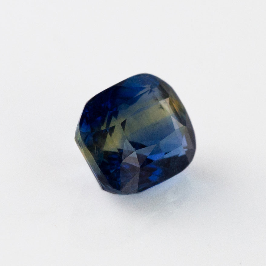 Unique Blue Yellow Bi-Colour Sapphire Cushion 1.52 carat
