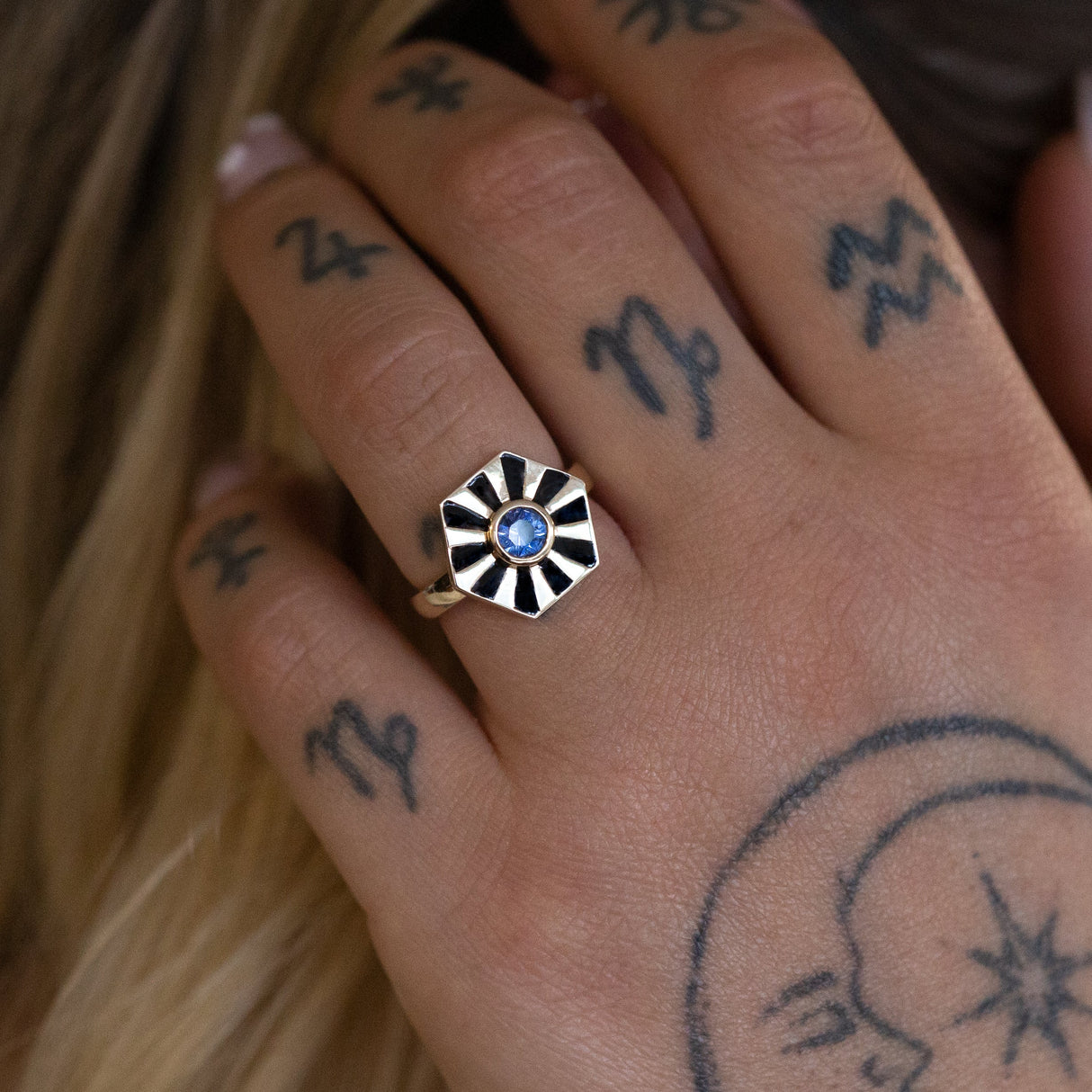 Sapphire Eye of Tutankhamun Ring