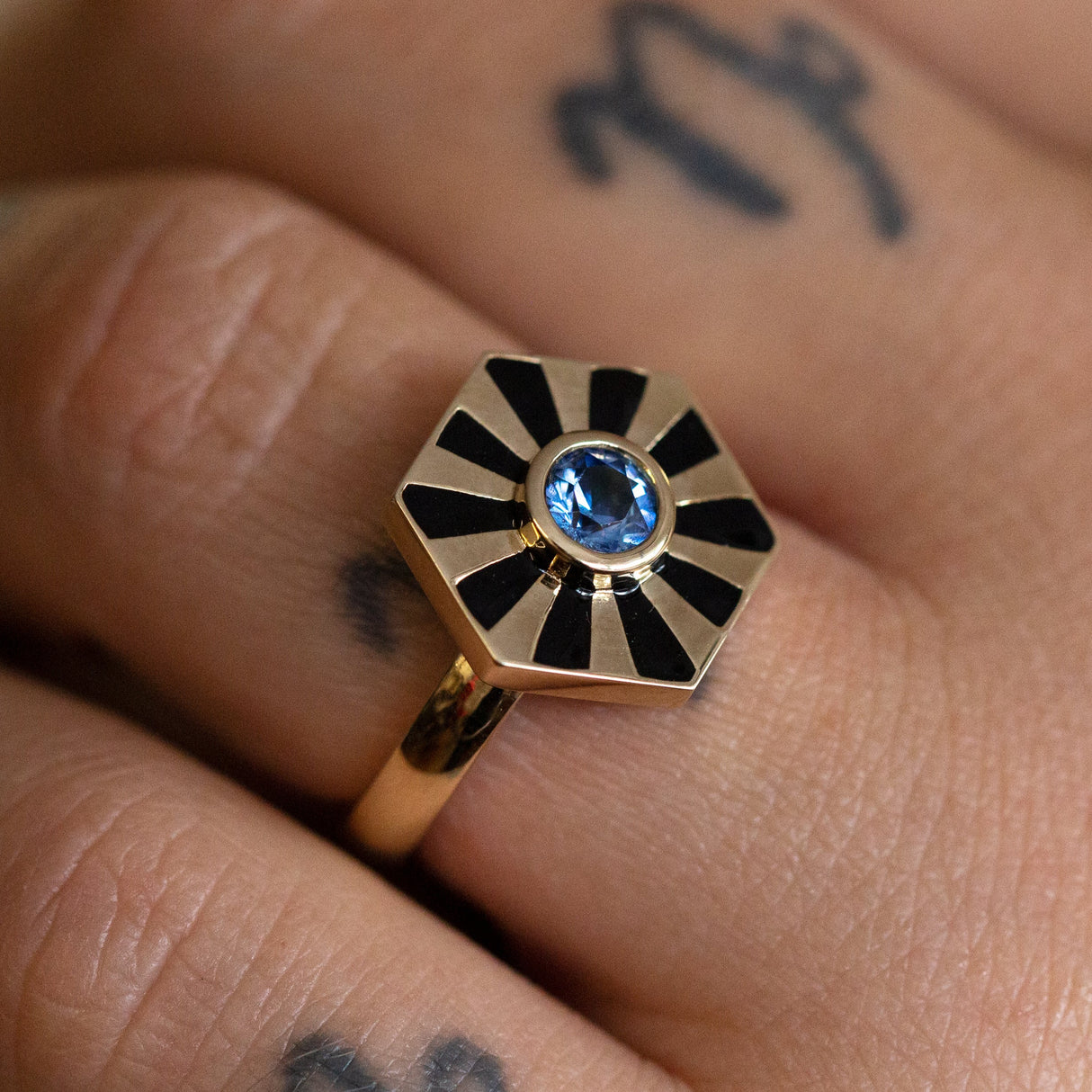 Sapphire Eye of Tutankhamun Ring