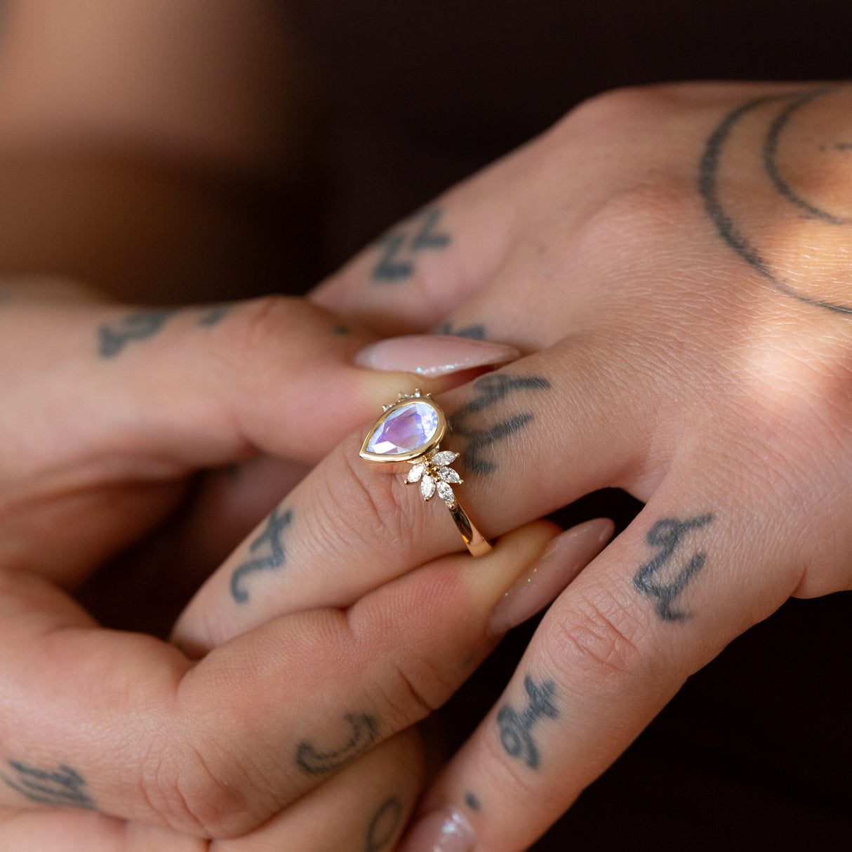 Snow Queen Moonstone Ring