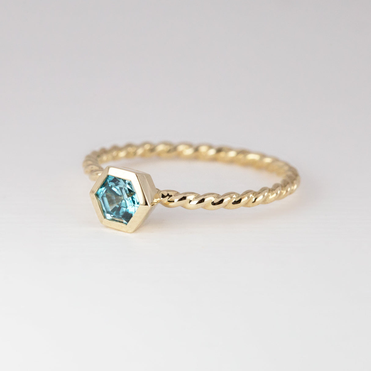 Blue Zircon Tiny Treasure Ring