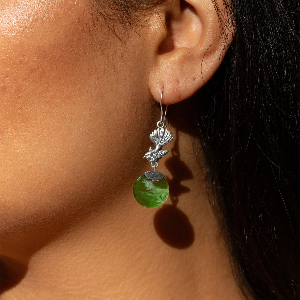 Pīwakawaka Pounamu Earrings