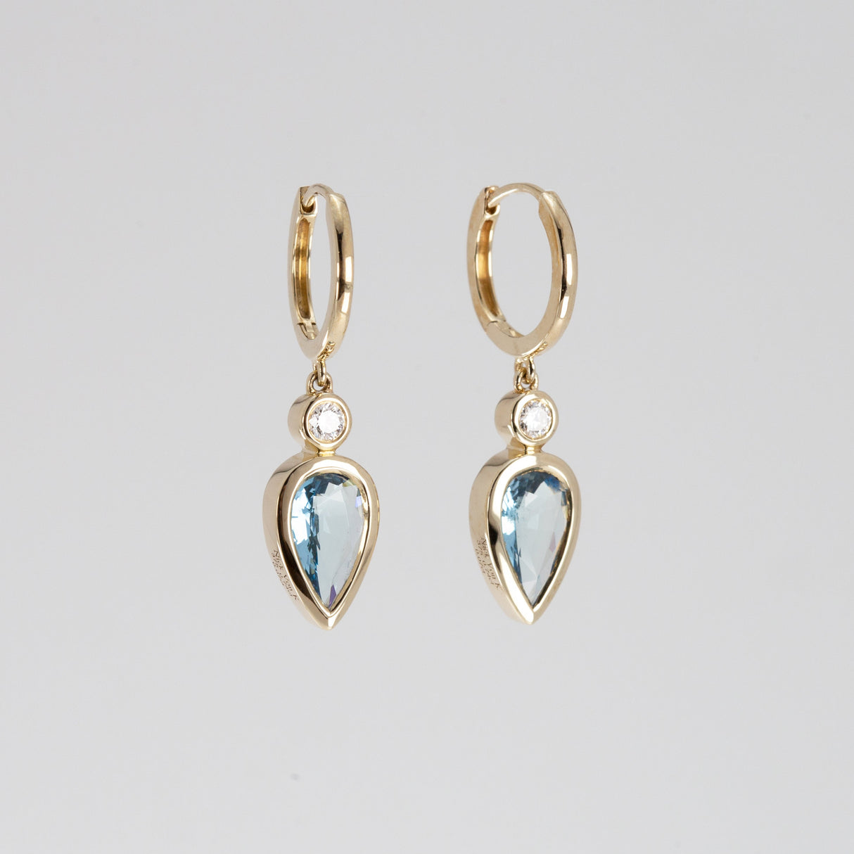 Theia's Tears Aquamarine and Diamond Drop Earrings