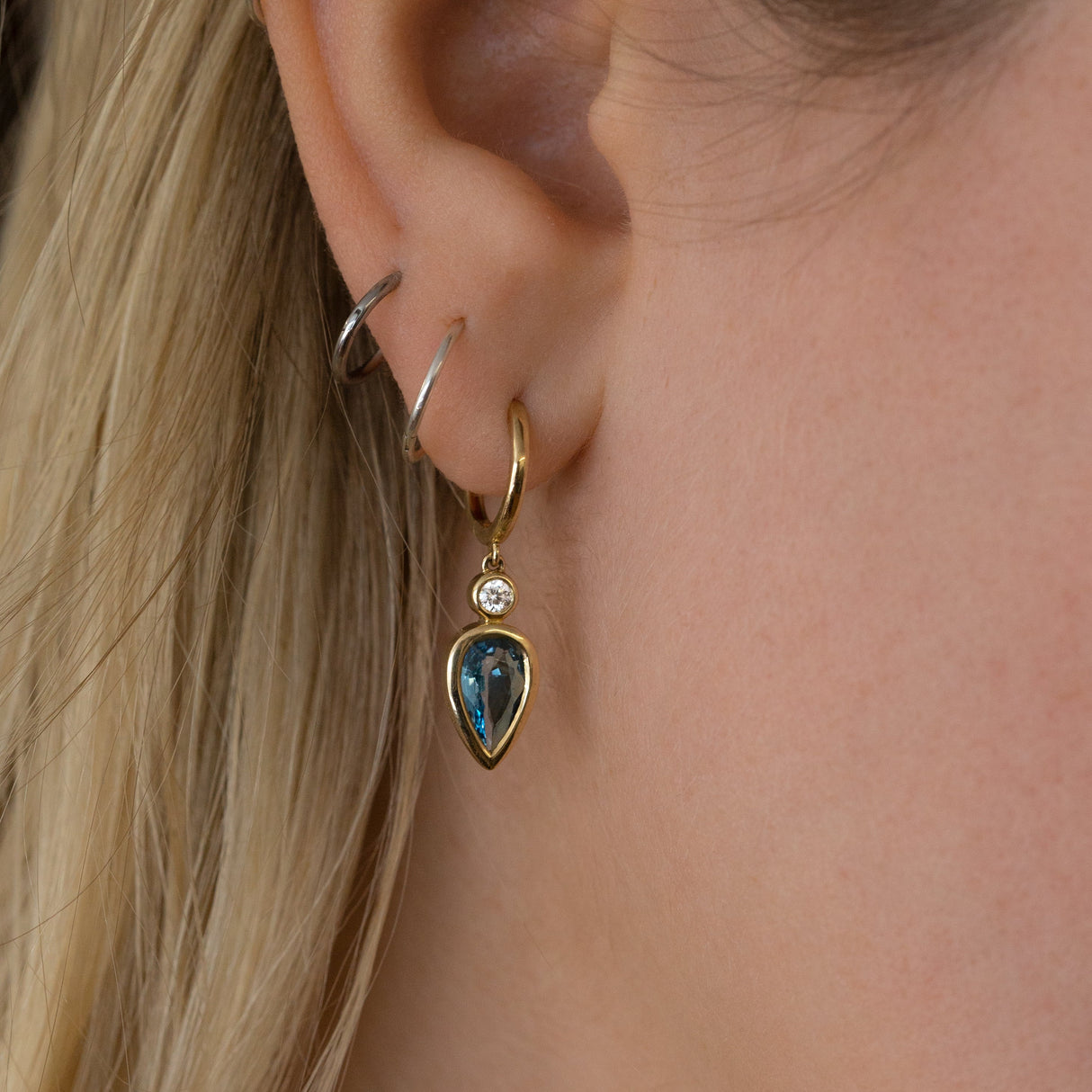 Theia's Tears Aquamarine and Diamond Drop Earrings