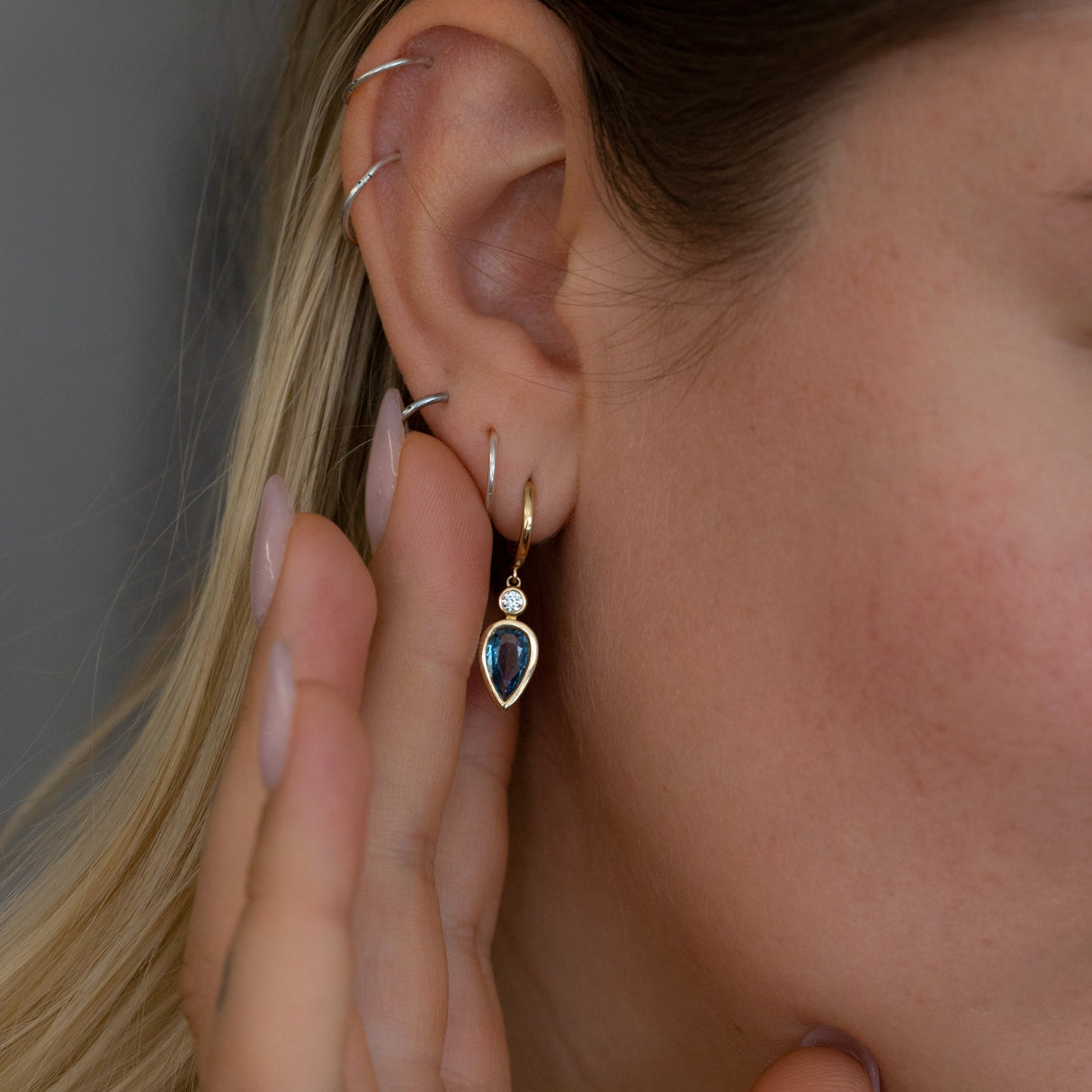 Theia's Tears Aquamarine and Diamond Drop Earrings