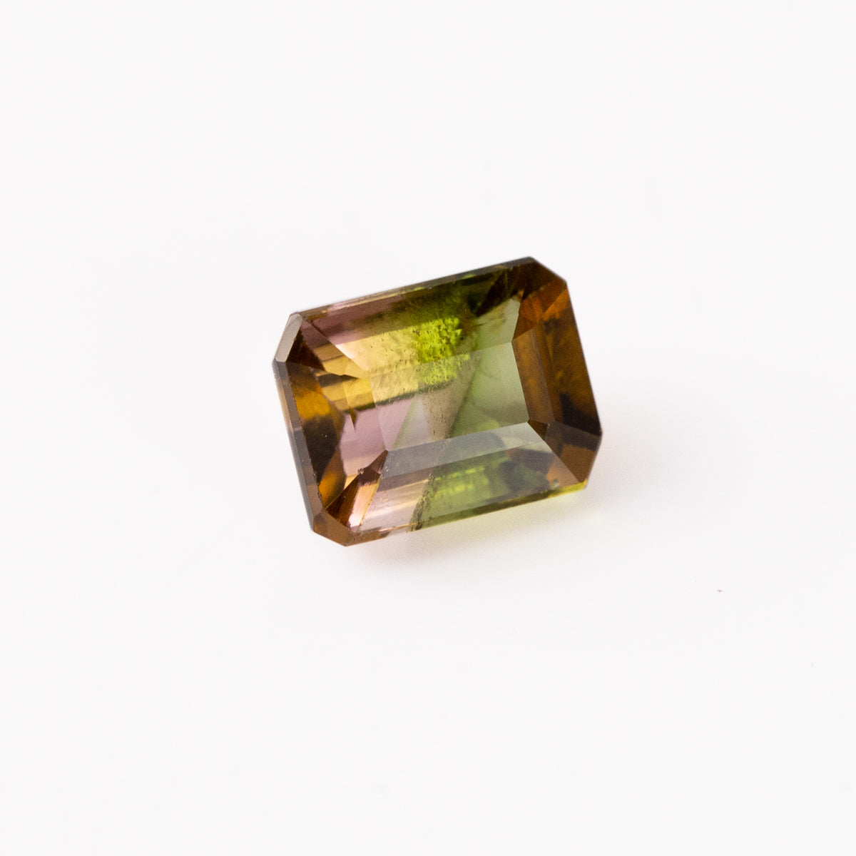 Green to Pink Tourmaline Octagonal Step cut 2.01 carat