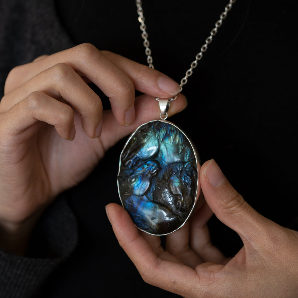 Labradorite Wild Horses Pendant